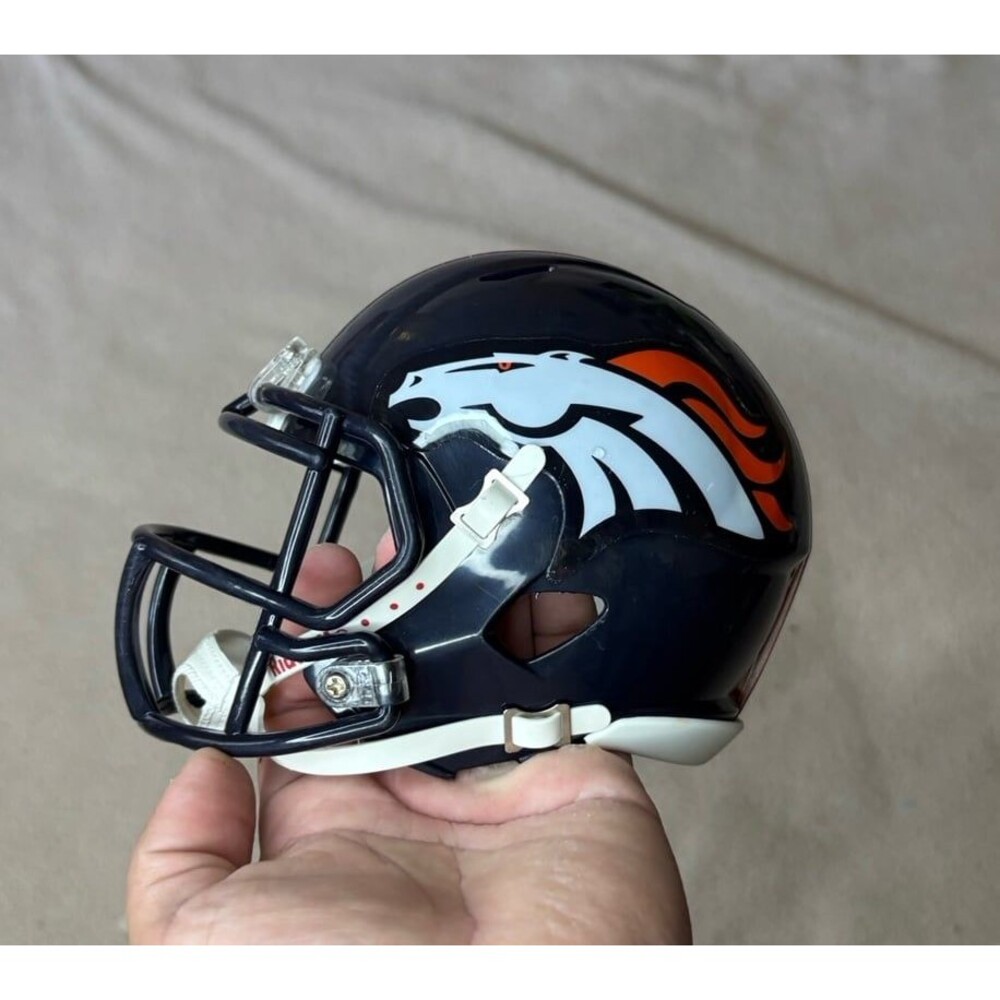 Denver Broncos Mini Helmet Riddell NFL  3 5/8 Football